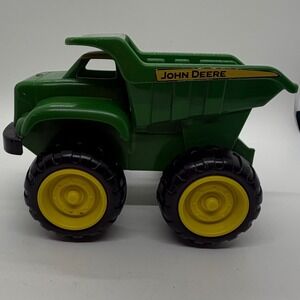 John Deere Green Plastic Dump‎ Truck Toy Big Wheels Kids Play 4 in Construction